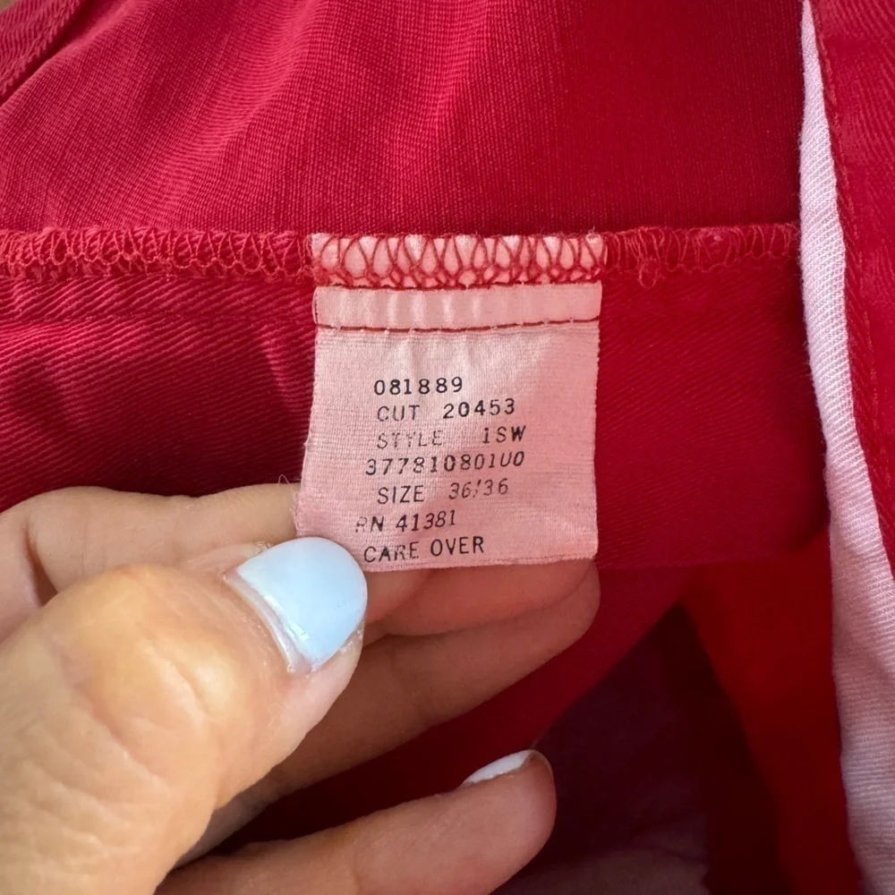 Vintage 80s Polo Ralph Lauren Pleated Pants Mens 36X32 Red 100% Cotton Made USA